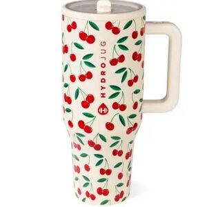 Limited Edition HydroJug Cherry Pattern Tumbler with Handle - 32oz New in Box